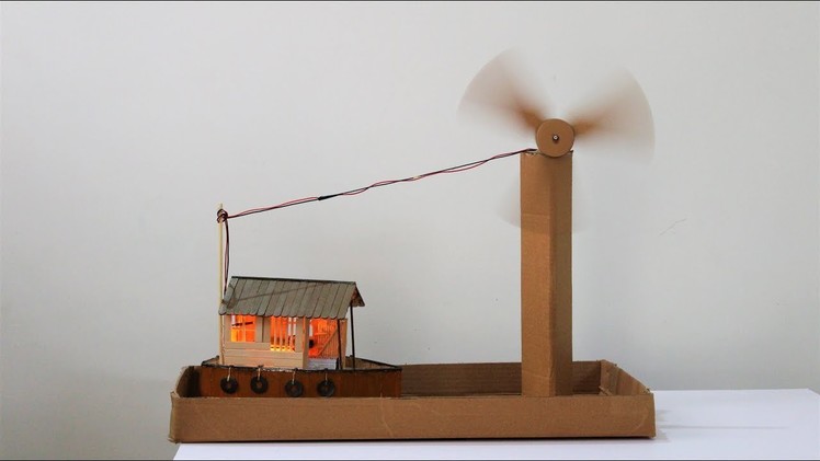 How to make working model of a wind turbine from cardboard