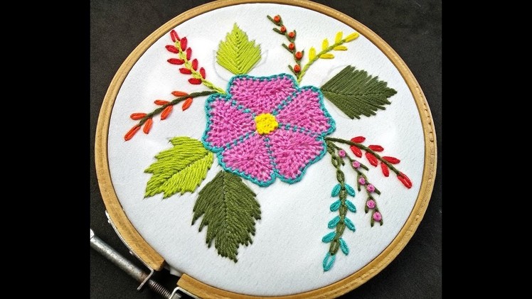Net Stitch Embroidery - Net Stitch | Net Stitch For Beginners | Buttonhole Stitch Embroidery
