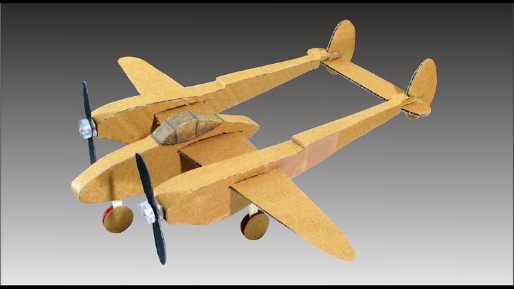 P 38 Cardboard Plane Model - how To Make Airplane Using Cardboard