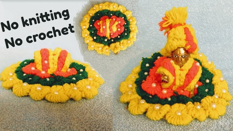 Very Easy Winter.woolen dress for laddu gopal without knitting.bunai.crochet step by step