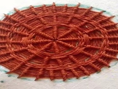 Woven and whipped wheel stitch by :EASY LEARNING BY ATIB