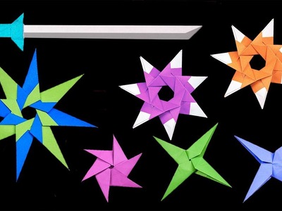 07 Easy #Origami Paper Ninja Star.Sword.Knife - How to Make Step by Step