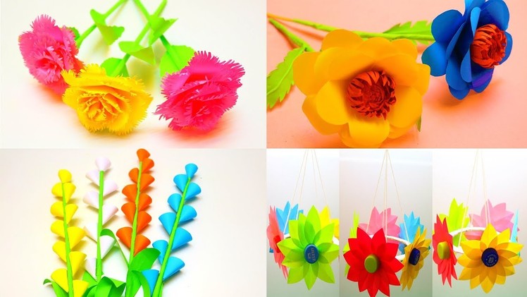 10 Beautiful  Paper Flowers | How to make Paper Flowers Very Easy