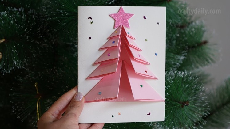 3D Christmas Cards - How to make christmas tree cards step by step tutorial