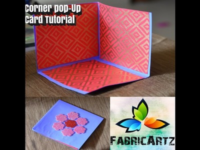 Corner Pop-up Card  Tutorial | Scrapbook Card ideas | By FabricArtz