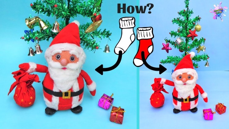 DIY Christmas Room Decor ideas. How to make Santa Claus from Old Socks. Easy Christmas Craft