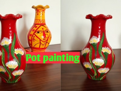 DIY.How to convert a simple terracotta pot into an art piece. simple pot painting