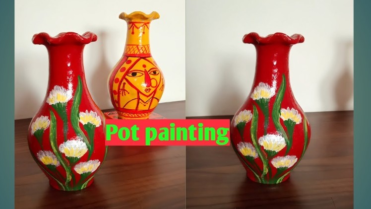 DIY.How to convert a simple terracotta pot into an art piece. simple pot painting