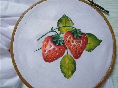 Fabric painting on clothes easy.Fabric painting techniques.How to paint strawberries.