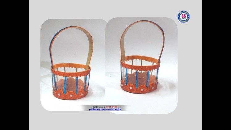Foam Basket||How to make Plastic bottle gift  basket at home||DIY Kids arts & crafts