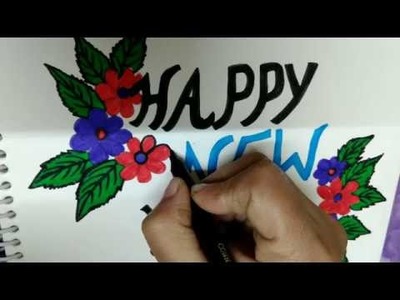 How to draw Happy new year