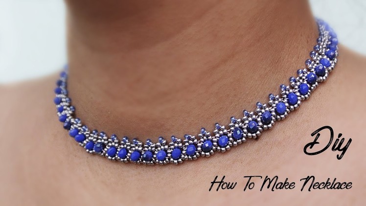 How To Make Beautiful  Necklace At Home || Making Pearl Necklace || Thread Necklace Tutorial