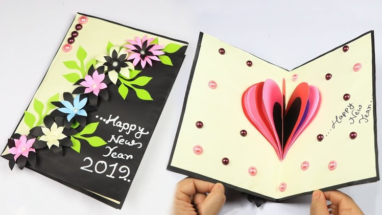 How to make new year card | Handmade New Year Card Idea | Pop up Card for New Year