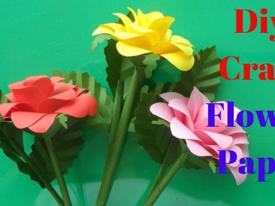 How To Make Paper Rose Flower Easy Step By Step | Make Rose With Paper | Home Diy Crafts Paper