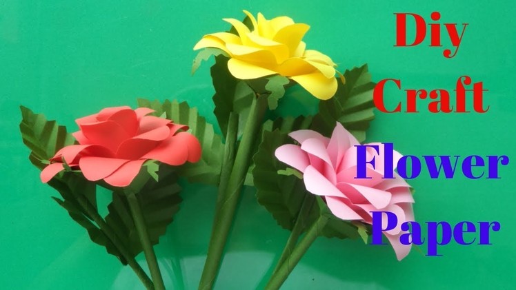 How To Make Paper Rose Flower Easy Step By Step | Make Rose With Paper | Home Diy Crafts Paper