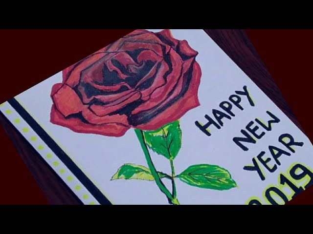 New year greeting card || How to make greeting card for New Year 2019
