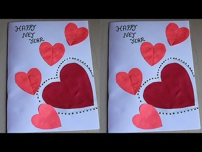 New year greeting card || How to make greeting card for New year || Paper greeting card