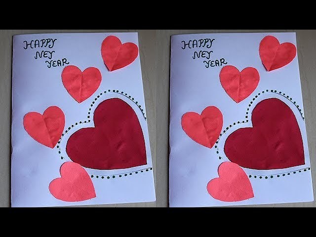 New year greeting card || How to make greeting card for New year || Paper greeting card