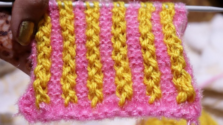 Two Colour Knitting Pattern | Hindi |