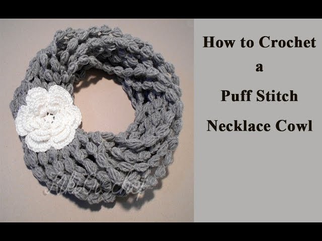 Crochet Puff Stitch Necklace Scarf