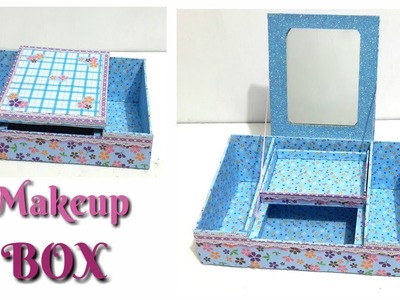 DIY How To Make a  Simple Makeup Box. DIY Makeup Organizer