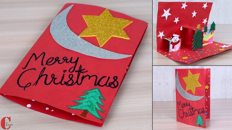 Easy ! DIY 3D Christmas Pop Up Card - How to make Christmas tree Card at Home | Craft