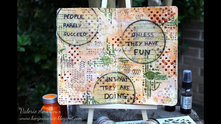 How to create an Art Journal with stencils and stamps