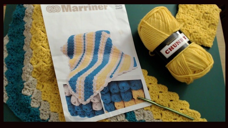 How to Crochet the Corner to Corner stitch - Mariner yarn baby blanket kit.