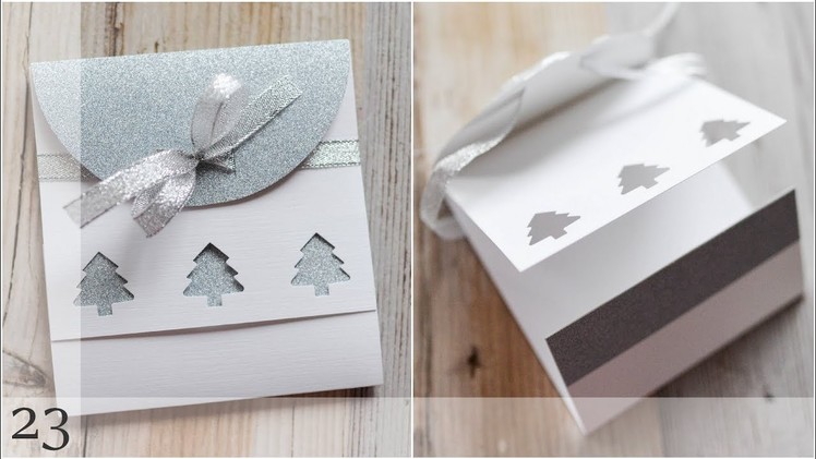 How to make : Christmas Card with Glitter Paper | Kartka Świąteczna - Advent Calendar 2018 #23