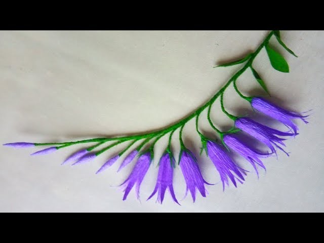 How to make crepe paper flowers #Bellflowers | Diy crepe paper flowers | Easy Papercraft
