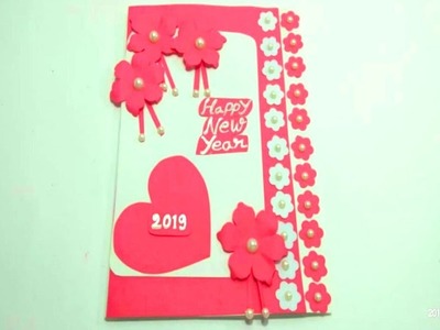 How to Make New Year Greeting Card 2019||Card Making idea for New Year Wishing ||Happy New Year card