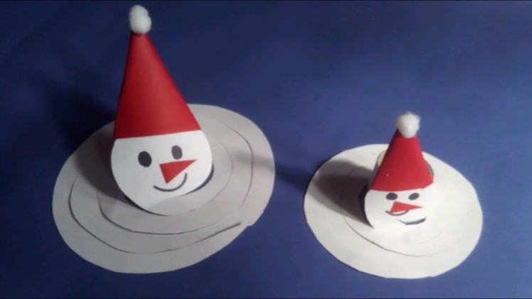 How to make paper snow man, Christmas ornament for kids #christmascraft