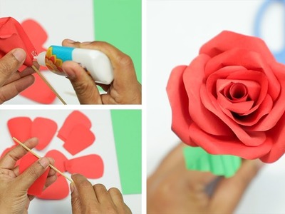 How to Make Red Rose Flower with Paper Easy Steps Easy