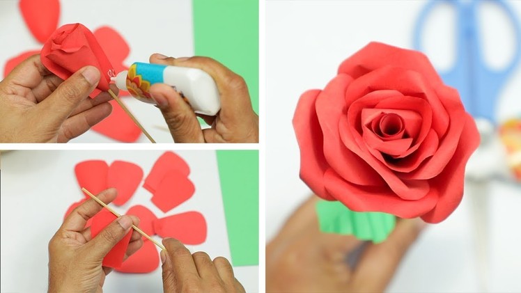 How to Make Red Rose Flower with Paper Easy Steps Easy