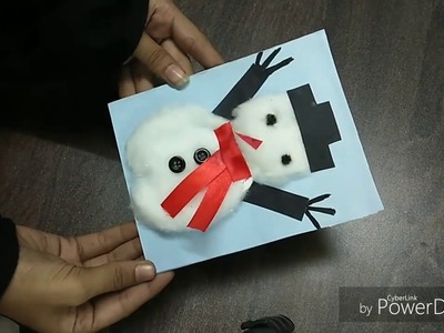 How to make Snowman Christmas Card from Cotton