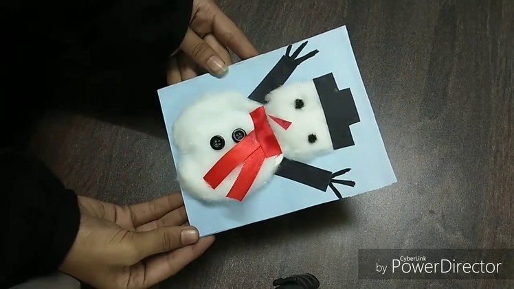 How to make Snowman Christmas Card from Cotton