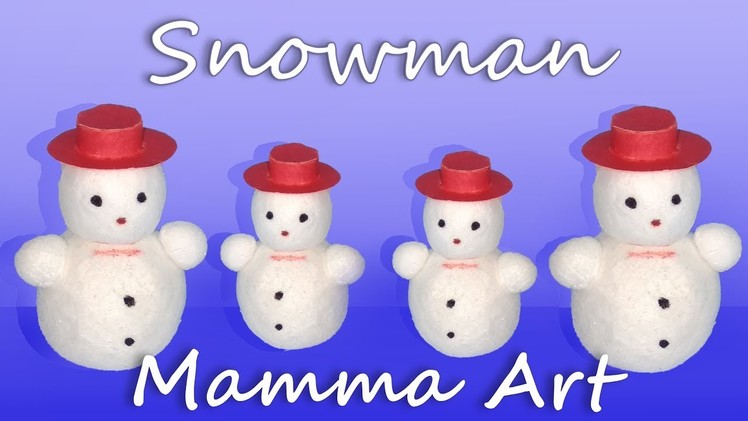 How to make Snowman for Kids with thermocol balls || Easy Snowman making for kids