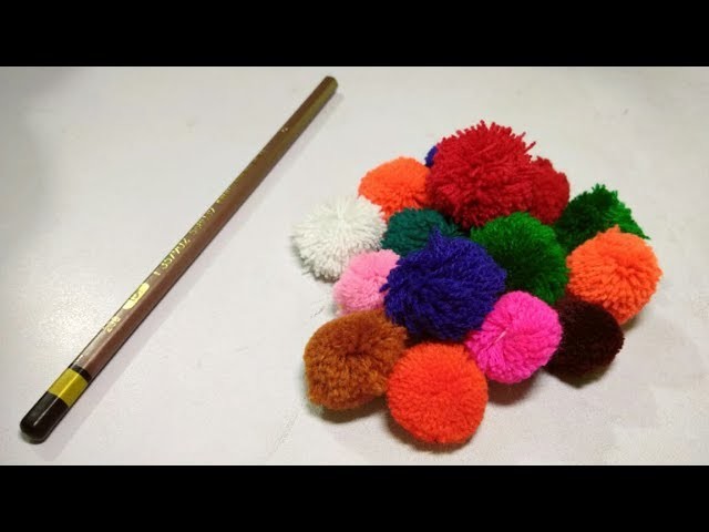 How to make woolen flower by using Pencil easy trick | The Latest Design