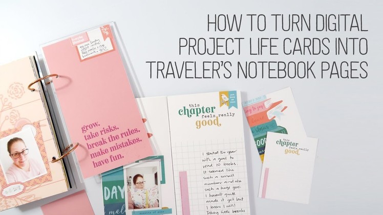 How to turn digital cards into Traveler's Notebook sized papers + create kiss-cut stickers!