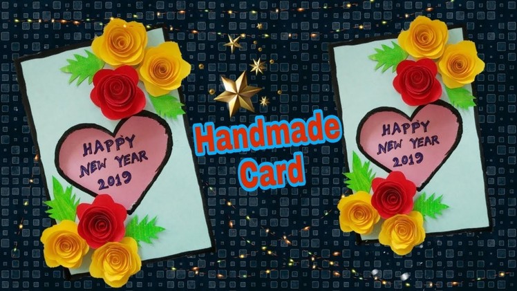 New Year Greetings Card|How to make new year greeting card|Handmade card making |ArtHolic KM