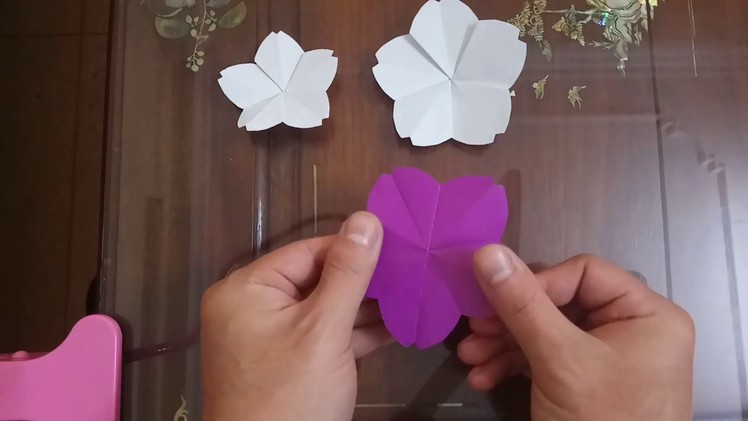 Origami easy cherry blossom - how to make a paper easy cherry blossom