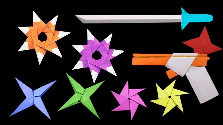 Top 05 Easy Origami Ninja Star.sword.gun - How to make
