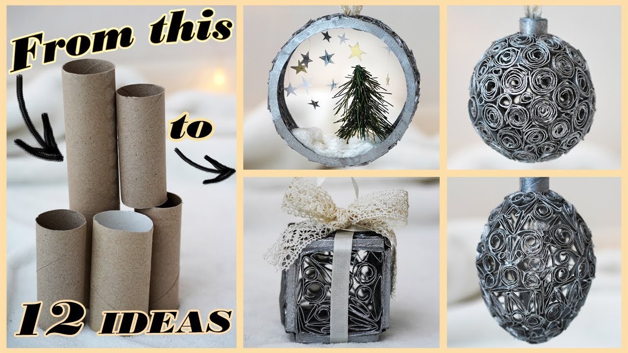 12 IDEAS How to make CHRISTMAS Ornaments from PAPER ROLLS | DIY project
