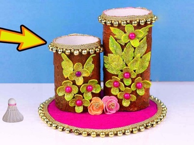 Best Out of Waste Crafts Idea of Badminton Feather Box | DIY Organizer.Flower Vase Make at Home