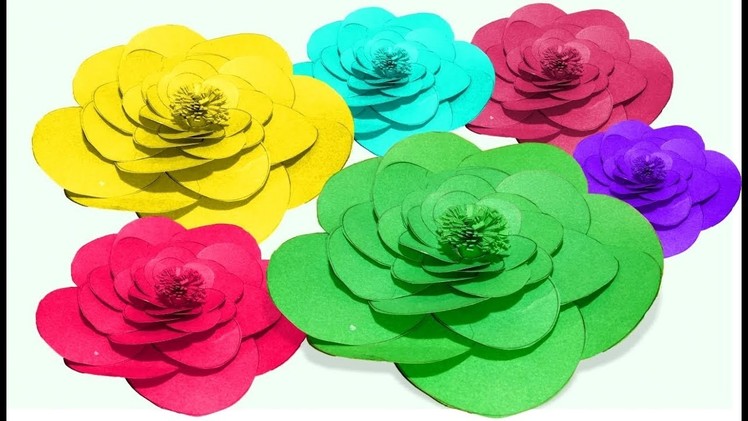 Colored paper flower - how to make  flower using colored paper Tuber Tip