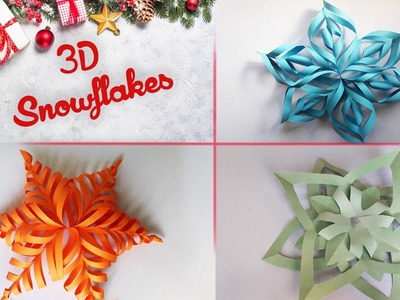 DIY 3D Paper Snowflake Making. Easy Paper Snowflakes. Christmas Paper Star. Christmas Decor ❄❄❄