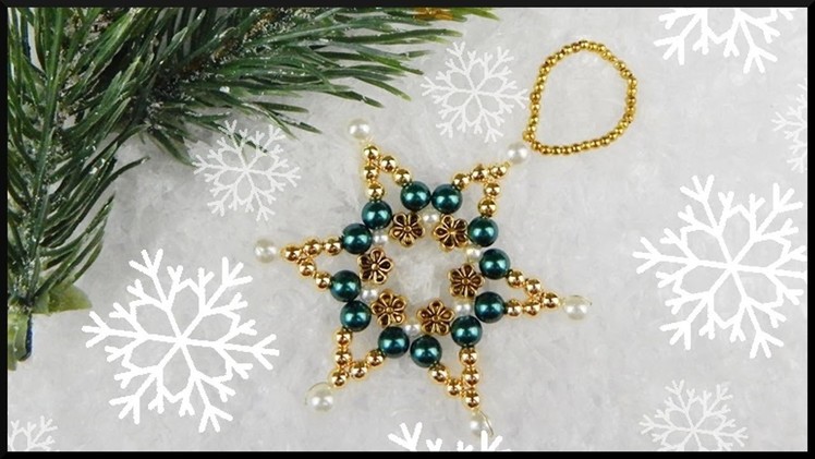 DIY | Beaded Pearl Star | Christmas Tree Ornament | Perlen Stern Christbaumschmuck