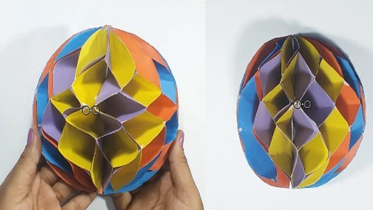 DIY Colorful Paper Honeycomb Ball !! Easy Paper Honeycomb Ball Make।।