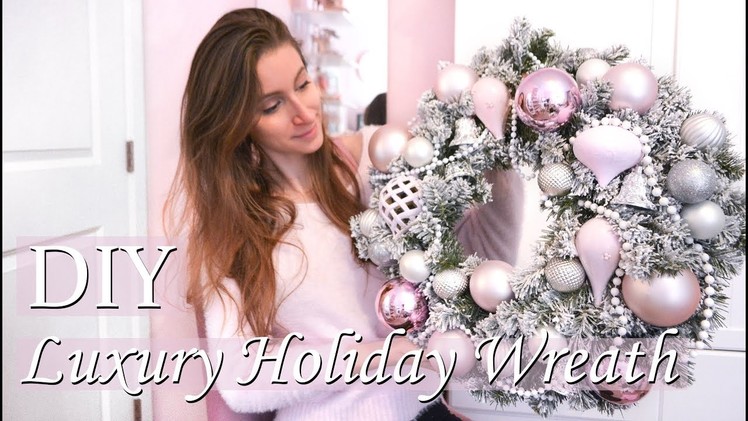 DIY LUXURY PINK HOLIDAY WREATH FOR UNDER $25