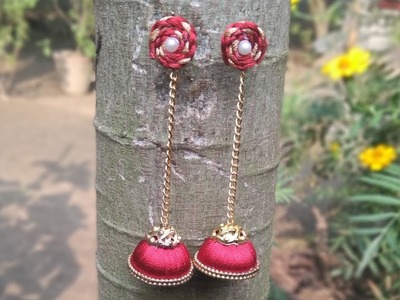 DIY new design Silk thread earrings jhumka making handmade jewellery making earrings making